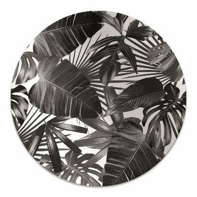 Desk chair mat dark leaves