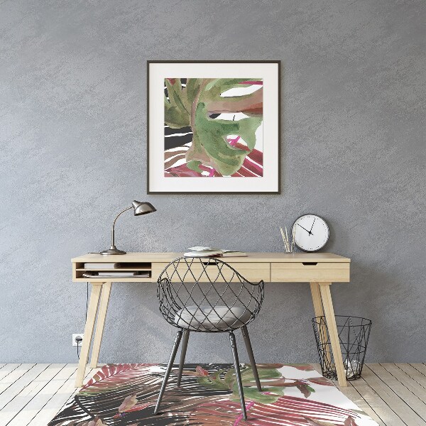 Office chair mat monstera