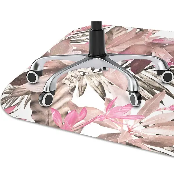 Office chair floor protector tropical roses