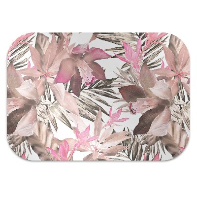 Office chair floor protector tropical roses