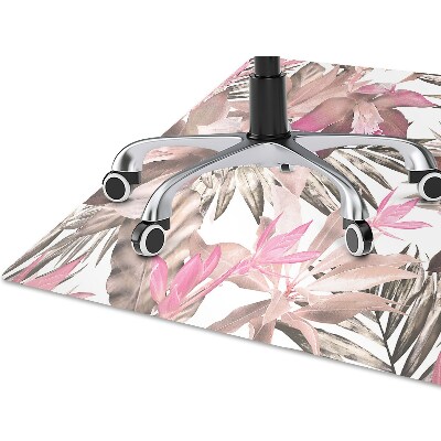 Office chair floor protector tropical roses