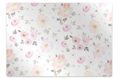 Office chair mat watercolor flowers