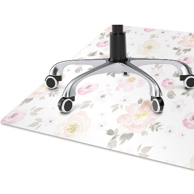 Office chair mat watercolor flowers