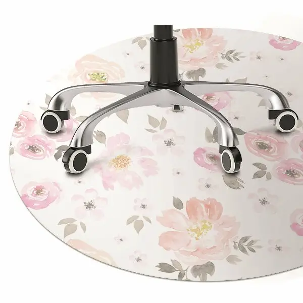 Office chair mat watercolor flowers