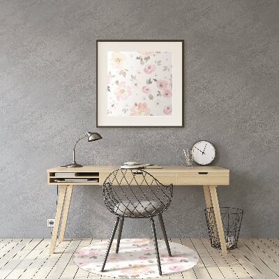 Office chair mat watercolor flowers