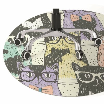 Chair mat floor panels protector Cats glasses