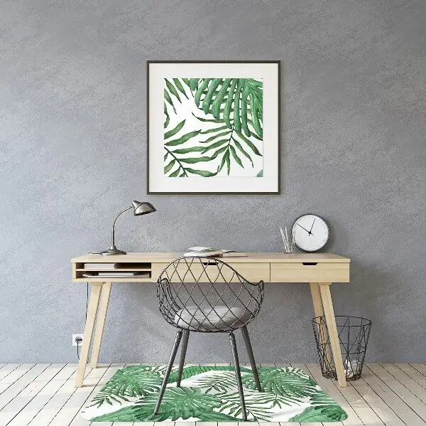Desk chair mat Palm leaves