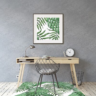 Desk chair mat Palm leaves