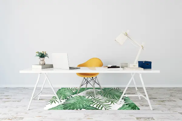 Desk chair mat Palm leaves