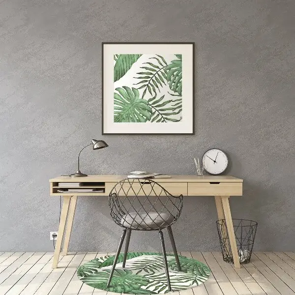 Desk chair mat Palm leaves