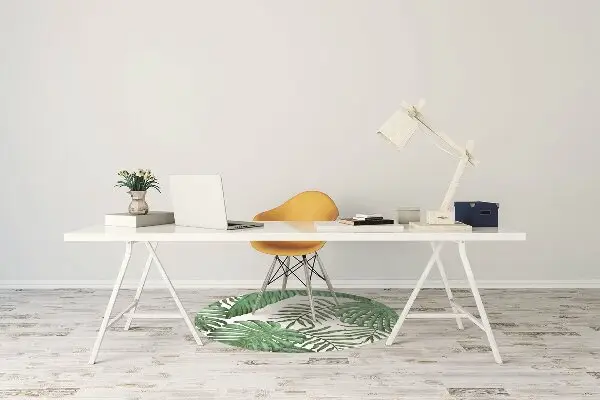 Desk chair mat Palm leaves