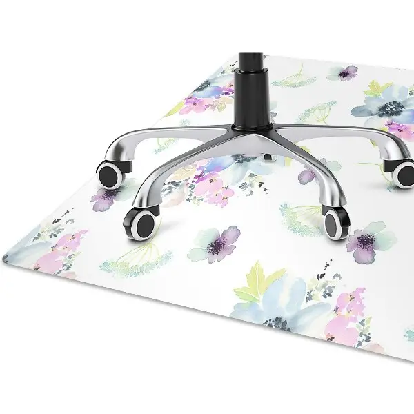 Chair mat floor panels protector purple flowers