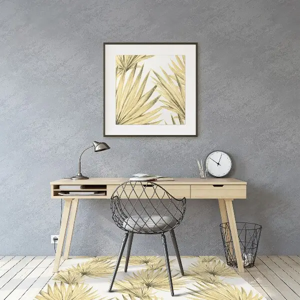 Office chair mat tropical leaves