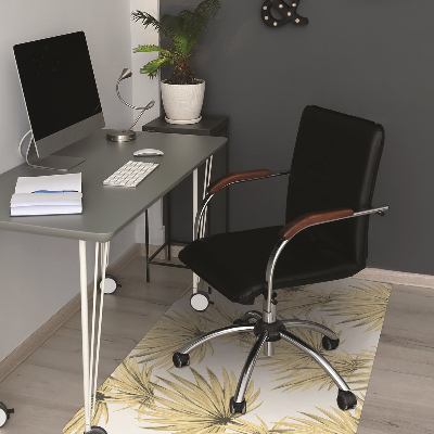 Office chair mat tropical leaves