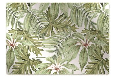 Office chair mat tropical leaves