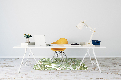 Office chair mat tropical leaves