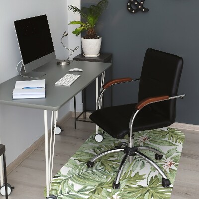 Office chair mat tropical leaves