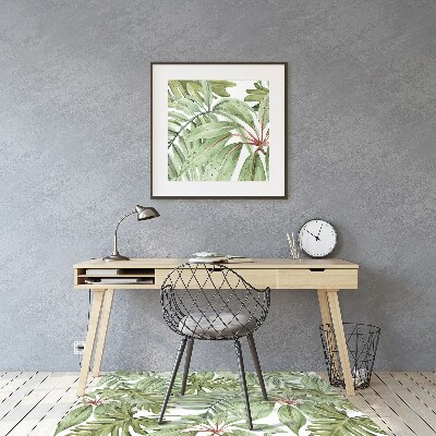 Office chair mat tropical leaves