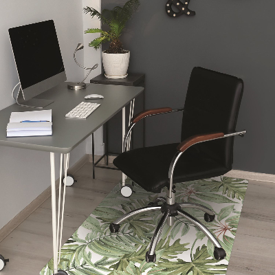 Office chair mat tropical leaves