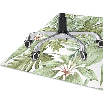 Office chair mat tropical leaves