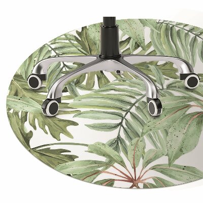 Office chair mat tropical leaves