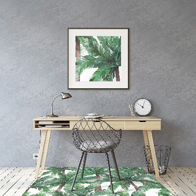 Chair mat floor panels protector tropical palm trees