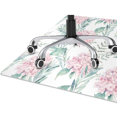 Office chair floor protector Light pink flowers