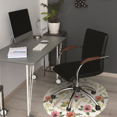 Office chair mat watercolor Flowers