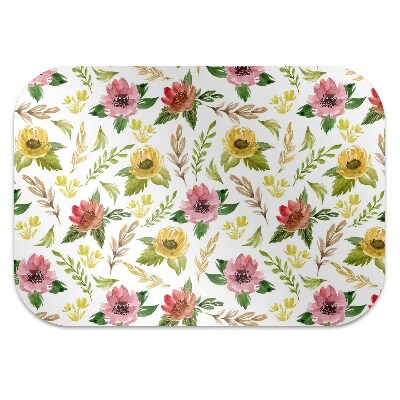 Office chair mat watercolor Flowers