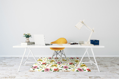 Office chair mat watercolor Flowers