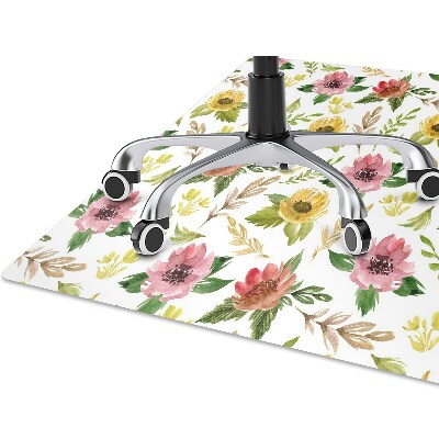 Office chair mat watercolor Flowers