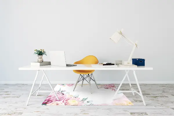 Office chair floor protector Flower frame