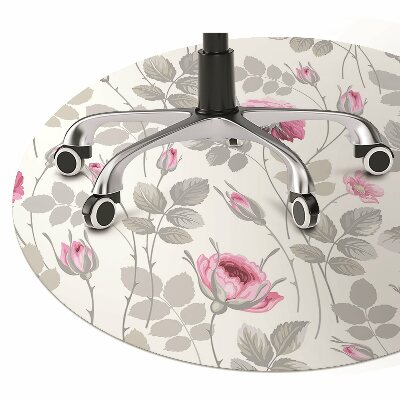 Office chair floor protector pastel Roses