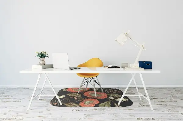 Computer chair mat retro Flowers