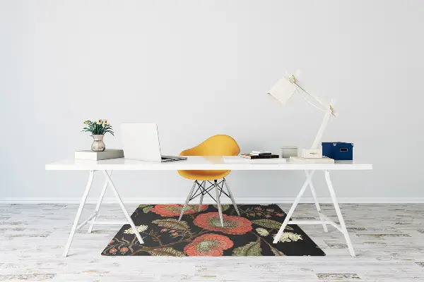 Computer chair mat retro Flowers