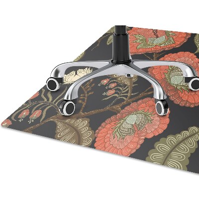 Computer chair mat retro Flowers