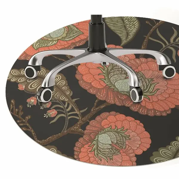 Computer chair mat retro Flowers