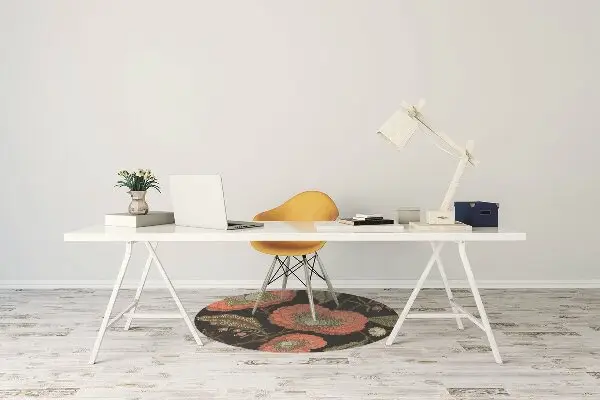 Computer chair mat retro Flowers