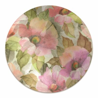 Office chair mat painted flowers