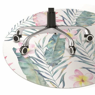 Office chair floor protector Light pink flowers