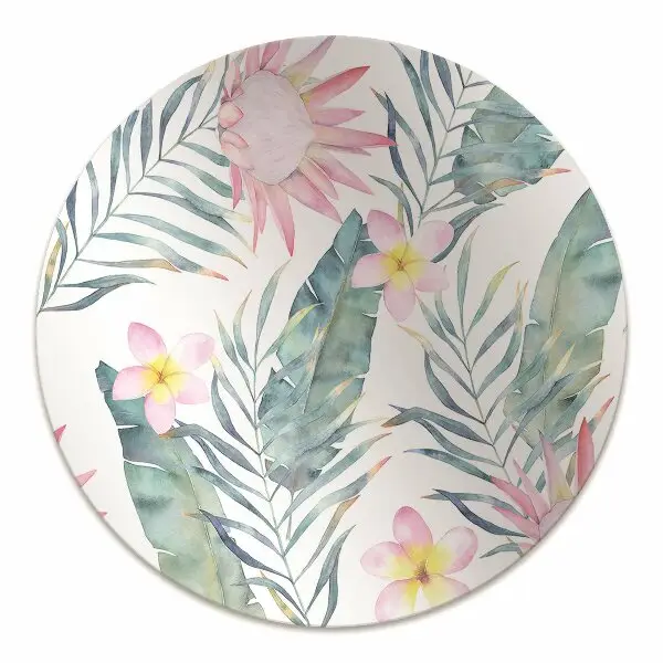 Office chair floor protector Light pink flowers