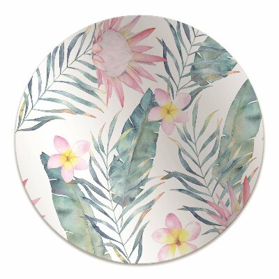 Office chair floor protector Light pink flowers