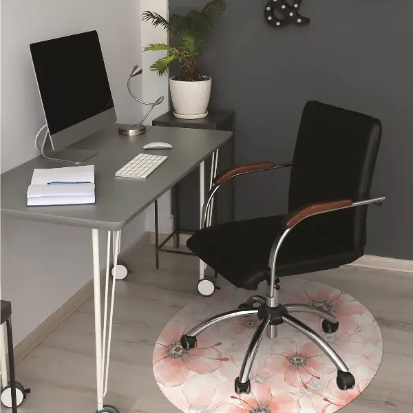 Chair mat orange flowers