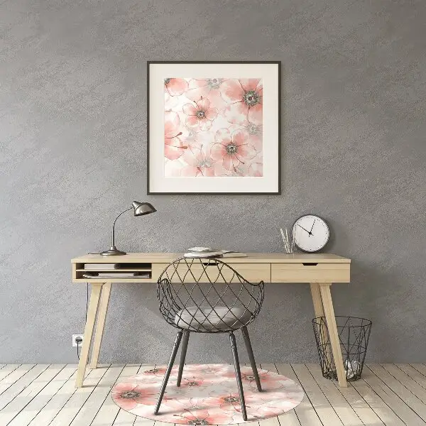 Chair mat orange flowers