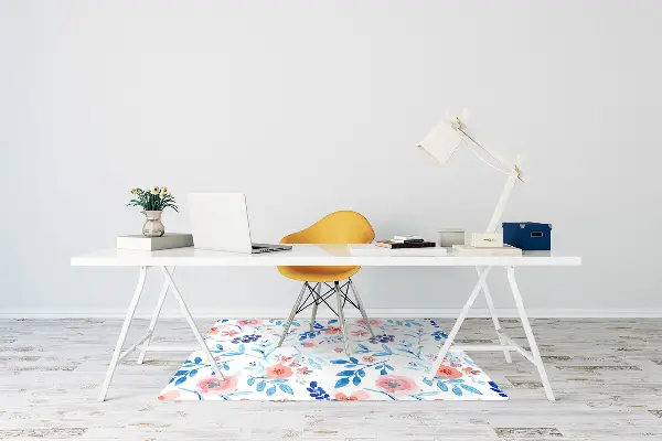 Office chair mat botanical art
