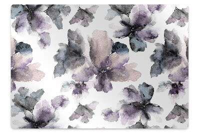 Desk chair mat dark flowers