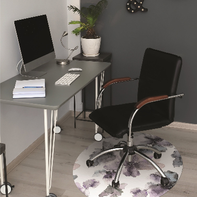 Desk chair mat dark flowers