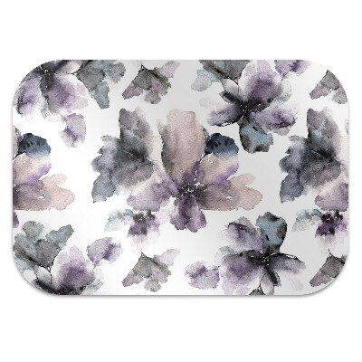 Desk chair mat dark flowers