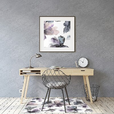 Desk chair mat dark flowers