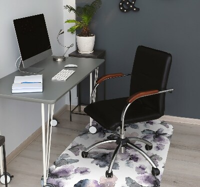 Desk chair mat dark flowers